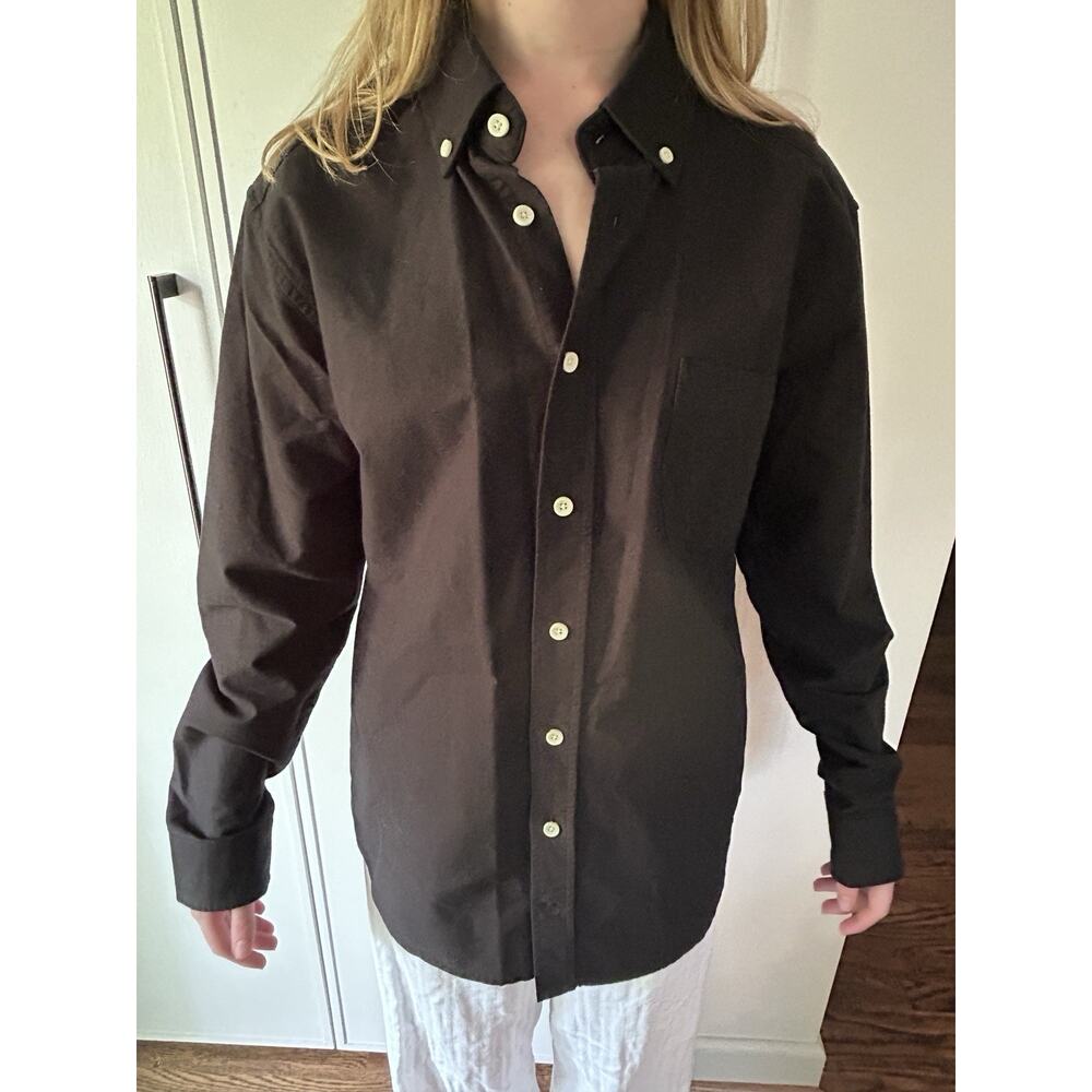 Taylor Stitch The Katherine Black Washed Oxford Button Down Shirt Womens Size 40
